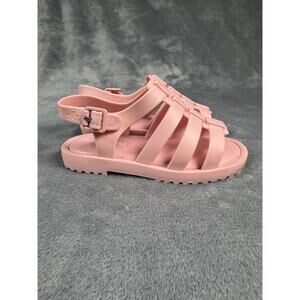 Mini Melissa Pink Peach Jelly Sandals Size 8 Brazil NWOT Toddler Girl
